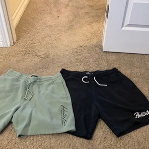 Hollister fleece shorts, Men’s Size 10. Safe green and black.